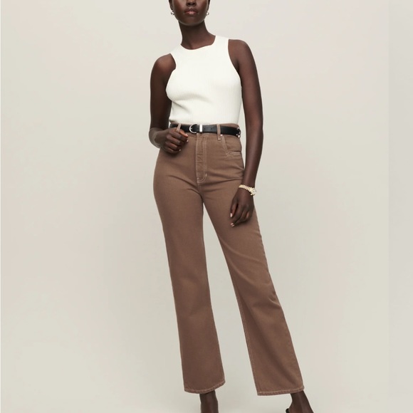 Reformation Denim - NWT Reformation Cowboy High Rise Straight Jeans Shitake Brown 28